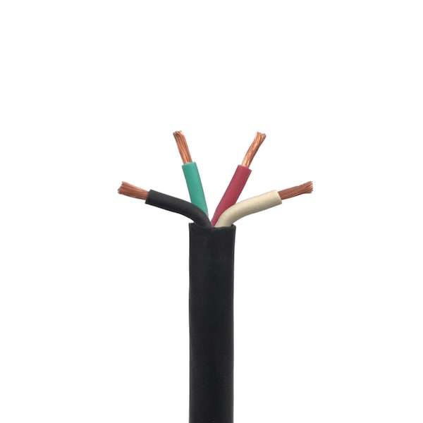 10 AWG SJOOW Portable Cord, 4 Conductor 300V Power Cable, EPDM Wires w/CPE Outer Jacket - 10' Lngth